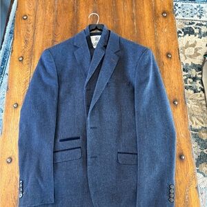 Navy Blue Wool-Blend Men's Blazer
